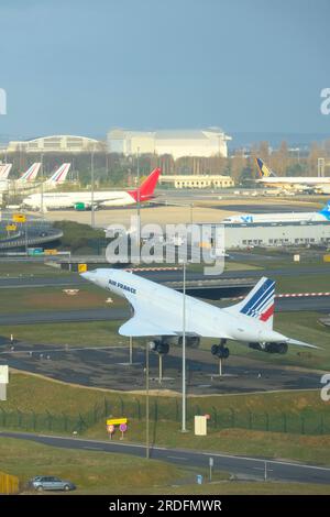 Die berühmten AF Concorde Flugzeug auf Static Display - Paris CDG Airport, FR Stockfoto