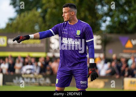 Sint Willebrord, Niederlande. 19. Juli 2023. Torwart Etienne Vaessen von RKC Waalwijk während des Vorsaison-Freundschaftsspiels zwischen NAC Breda und RKC Waalwijk im Sportpark De Gagelrijzen am 19. Juli 2023 in Sint Willebrord, Niederlande (Foto von Gabriel Calvino Alonso/Orange Pictures) Guthaben: Orange Pics BV/Alamy Live News Stockfoto