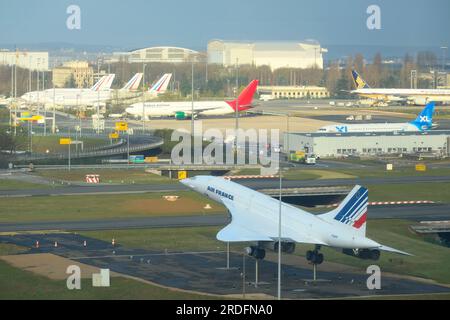 Die berühmten AF Concorde Flugzeug auf Static Display - Paris CDG Airport, FR Stockfoto