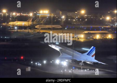 Die berühmten AF Concorde Flugzeug auf Static Display - Paris CDG Airport, FR Stockfoto