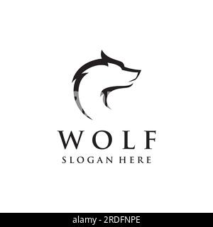 Abstraktes Logo von Night Wolf Design einfacher isolierter Hintergrund.Vektordarstellung. Stock Vektor