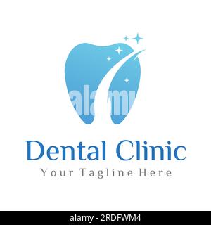 Abstraktes Logo für Zahnärzte. Zahngesundheit, Zahnpflege und Zahnklinik. Logo für Gesundheit, Zahnarzt und Klinik. Stock Vektor