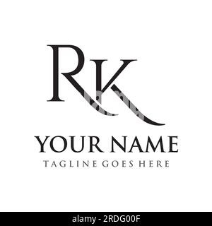 Luxuriöses Logo mit dem Buchstaben RK, KR, K, R und einem eleganten und einzigartigen Monogramm. Logo für Visitenkarte , Business , Marke , Firma. Stock Vektor