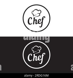 Professioneller Koch oder Küchenchef hat Logo-Vorlage. Logo für Business, Hauskoch und Restaurantkoch. Stock Vektor