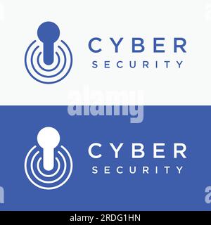 Kreatives Design von Technologie Logo für digitale Cybersicherheit mit modernem Schild- und Schlüsselschutzkonzept. Logo für Business, Digital und Technologie. Stock Vektor