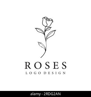 Logos von Blumen, Rosen, Lotusblumen und anderen Arten von Blumen. Durch Verwendung des Konzepts der Vektorkonstruktion. Stock Vektor