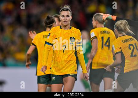 Sydney, NSW, Australien. 20. Juli 2023. Steph Catley während der FIFA Women's World Cup 2023 Gruppe B Spiel Australien gegen Republik Irland im Stadium Australia, 20. Juli 2023, Sydney, Australien. (Keith McInnes/SPP) Kredit: SPP Sport Press Photo. Alamy Live News Stockfoto