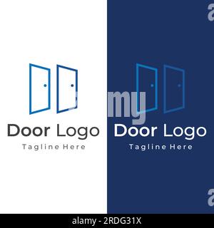 Einfaches, offenes, abstraktes Logo-Design, Innenausstattung mit geometrischen Formen oder Monogramm. Für den Baugewerbe, business.property und Unternehmen. Stock Vektor