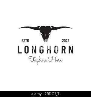 Vintage-Logo für Stier, Kuh und Büffel. Für Dienstmarken, Restaurants, Geschäfte. Stock Vektor