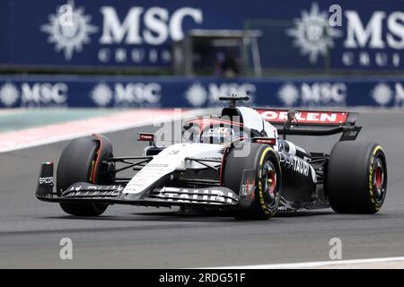 Mogyorod, Ungarn. 21. Juli 2023. Daniel Ricciardo von AlphaTauri während der freien Übung vor dem Großen Preis von Ungarn F1. Kredit: Marco Canoniero/Alamy Live News Stockfoto