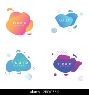 Modernes farbenfrohes geometrisches Spritzschutzelement abstraktes Logo kreatives Design. Logos für Unternehmen, Banner, Etiketten, Poster und Plakate. Stock Vektor