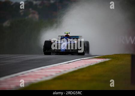 Ungarn, 21/07/2023, #02 Logan SarSergeant, (USA) Williams Mercedes während des ungarischen GP, Budapest, 20-23. Juli 2023 bei der Hungaroring, Formel-1-Weltmeisterschaft 2023. Stockfoto