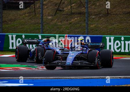 Ungarn, 21/07/2023, #02 Logan SarSergeant, (USA) Williams Mercedes während des ungarischen GP, Budapest, 20-23. Juli 2023 bei der Hungaroring, Formel-1-Weltmeisterschaft 2023. Stockfoto
