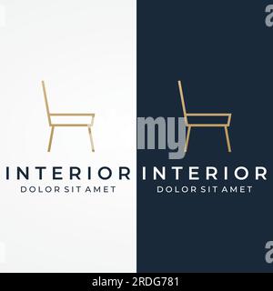 Möbel für den Innenbereich Logo kreatives Design mit modernen geometrischen Linien. Elegante und minimalistische Form. Stock Vektor