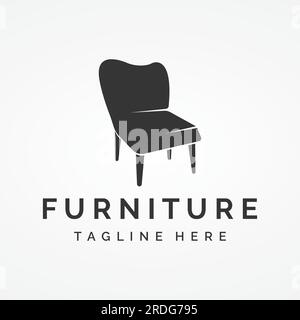 Möbel für den Innenbereich Logo kreatives Design mit modernen geometrischen Linien. Elegante und minimalistische Form. Stock Vektor