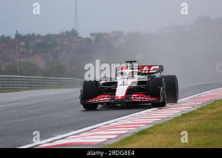 Budapest, Rieti, Ungarn. 21. Juli 2023. Kevin Magnussen (SVE) Haas VF-23.während der freien Übung 1, Freitag, 21. Juli, FORMEL 1 QATAR AIRWAYS UNGARISCHER GRAND PRIX 2023 - Jul21 bis Jul23 2023 Hungaroring, Budapest, Ungarn (Kreditbild: © Alessio De Marco/ZUMA Press Wire) NUR REDAKTIONELLE VERWENDUNG! Nicht für den kommerziellen GEBRAUCH! Stockfoto