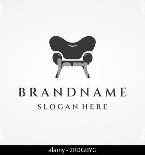 Möbel für den Innenbereich Logo kreatives Design mit modernen geometrischen Linien. Elegante und minimalistische Form. Stock Vektor