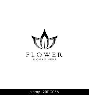 Logos von Blumen, Rosen, Lotusblumen und anderen Arten von Blumen. Durch Verwendung des Konzepts der Vektorkonstruktion. Stock Vektor