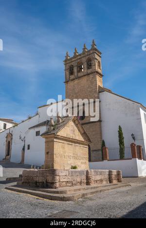 Nuestro Padre Jesus Kirche und 8 Trinkbrunnen (Los Ocho Canos) - Ronda, Andalusien, Spanien Stockfoto