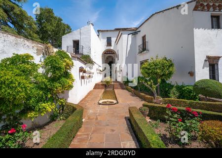 Terrasse Innenhof des Mondragon Palastes und Museum - Ronda, Andalusien, Spanien Stockfoto