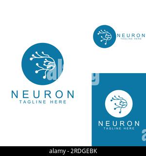 Neuron-Logo oder Nervenzellen-Logo mit Vektorkonzept. Stock Vektor