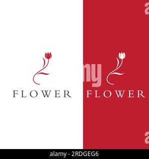 Logos von Blumen, Rosen, Lotusblumen und anderen Arten von Blumen. Durch Verwendung des Konzepts der Vektorkonstruktion. Stock Vektor