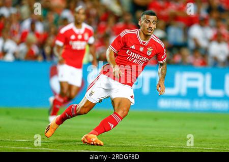 Faro, Portugal. 20. Juli 2023. Chiquinho von Benfica spielte während des Algarve Cup-Spiels zwischen Al Nassr und Benfica am 20 2023. Juli im Algarve-Stadion in Faro, Spanien. (Foto: Antonio Pozo/Pressinphoto) Kredit: PRESSINPHOTO SPORTS AGENCY/Alamy Live News Stockfoto