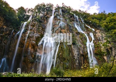 Der große Wasserfall des Nationalparks Plitvicer Seen (Veliki Slap) - Kroatien Stockfoto