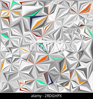 Nahtloser Hintergrund in Grautönen mit farbigen Beilagen. Der Hintergrund besteht aus geometrischen Formen. Stock Vektor