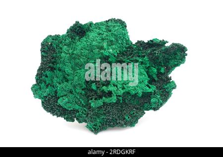 Malachit ist ein Kupfercarbonathydroxid-Mineral. Diese Probe stammt aus Katanga, Demokratische Republik Kongo (Zaire). Stockfoto