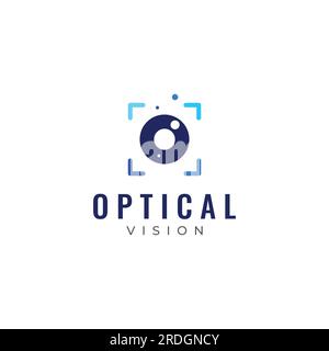 Modernes, farbenfrohes abstraktes Logo, digitale Vision, optische Vision, Technologievision, Planetensicht und Vision Center. Stock Vektor