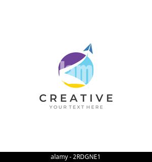 Abstraktes Logo im Swoosh-Stil mit modernen Farben. Das Logo kann für Unternehmen oder Unternehmen verwendet werden. Stock Vektor