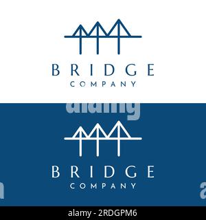 Minimalistisches und elegantes kreatives Bridge Building Logo mit einem modernen Konzept. Stock Vektor
