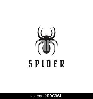 Silhouette mit dem Logo der Arachnida-Spinne oder Tarantel. Stock Vektor