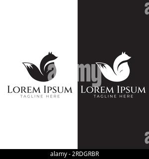 Fox Animal Logo-Design. Abstrakt, kreativ und minimalistisch. Stock Vektor