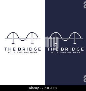Minimalistisches und elegantes kreatives Bridge Building Logo mit einem modernen Konzept. Stock Vektor