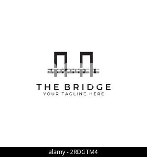 Minimalistisches und elegantes kreatives Bridge Building Logo mit einem modernen Konzept. Stock Vektor