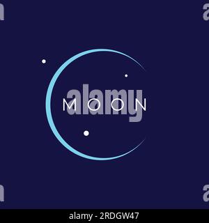 Vollmond- und Halbmond-Logo mit Logo-Vektorsymbol-Design und -Symbolen Stock Vektor