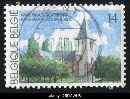 RUSSLAND KALININGRAD, 26. OKTOBER 2015: Stempel gedruckt von Belgien, zeigt Watermael, circa 1990 Stockfoto