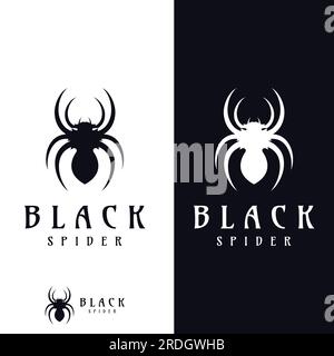 Silhouette mit dem Logo der Arachnida-Spinne oder Tarantel. Stock Vektor