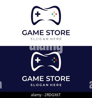 Game Stick oder Gamepad Creative Design Logo,Joystick.Logo für Game Shop .Game Company. Videospiel. Online spielen. Stock Vektor