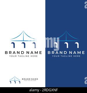 Minimalistisches und elegantes kreatives Bridge Building Logo mit einem modernen Konzept. Stock Vektor
