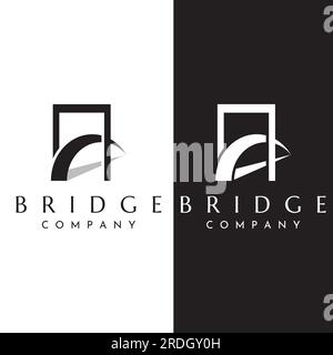 Minimalistisches und elegantes kreatives Bridge Building Logo mit einem modernen Konzept. Stock Vektor