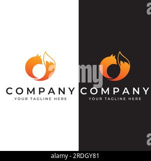 Fox Animal Logo-Design. Abstrakt, kreativ und minimalistisch. Stock Vektor