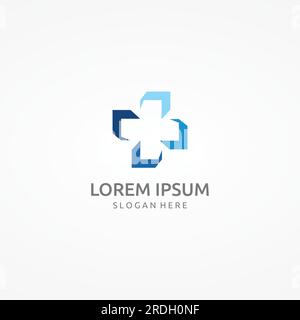 Medizinisches Schild Logo mit einem einfachen und modernen Pluszeichen, ein Logo für Medizin, Apotheke, Apotheken, Krankenhäuser. Stock Vektor
