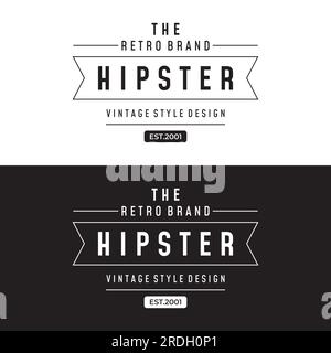 Retro-Hipster-Typografie-Element für Bekleidungsgeschäft, Café, Bierladen, Restaurant, Geschäft, Etikett, Poster, Vintage-Marke. Stock Vektor