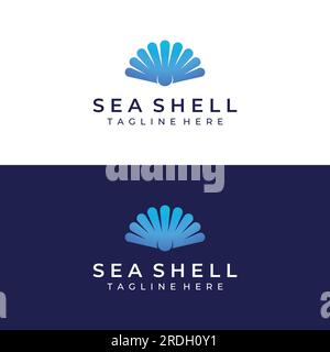 Pearl Sea Shell Logo mit Bearbeitung von Vektorbildern. Stock Vektor