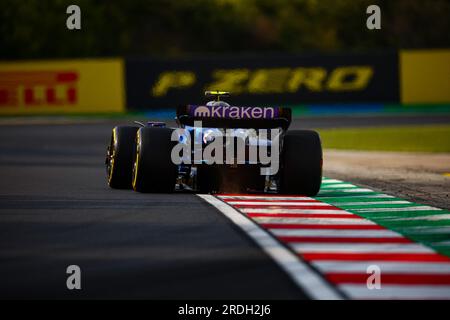 Ungarn, 21/07/2023, #02 Logan SarSergeant, (USA) Williams Mercedes während des ungarischen GP, Budapest, 20-23. Juli 2023 bei der Hungaroring, Formel-1-Weltmeisterschaft 2023. Stockfoto