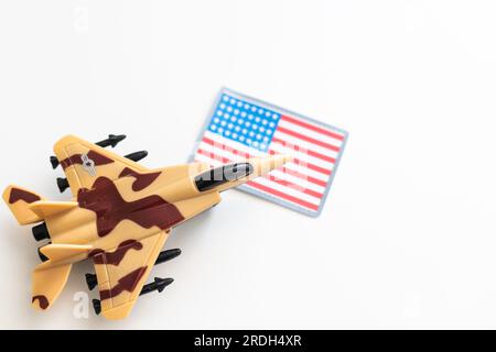 Tarnflugzeug. 3D Abbildung. USA Stockfoto