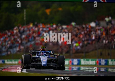 Ungarn, 21/07/2023, #02 Logan SarSergeant, (USA) Williams Mercedes während des ungarischen GP, Budapest, 20-23. Juli 2023 bei der Hungaroring, Formel-1-Weltmeisterschaft 2023. Stockfoto